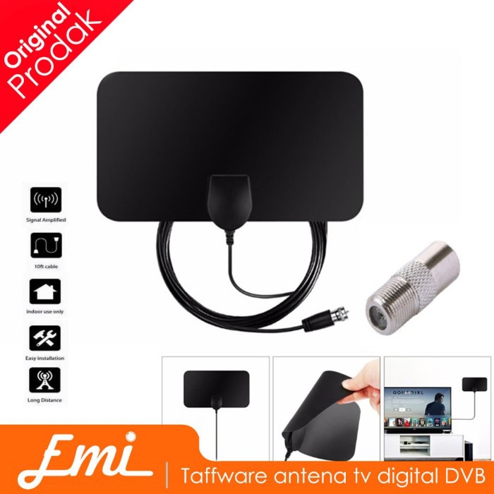 Taffware Antena TV Digital DVB-T2 4K High Gain 25dB