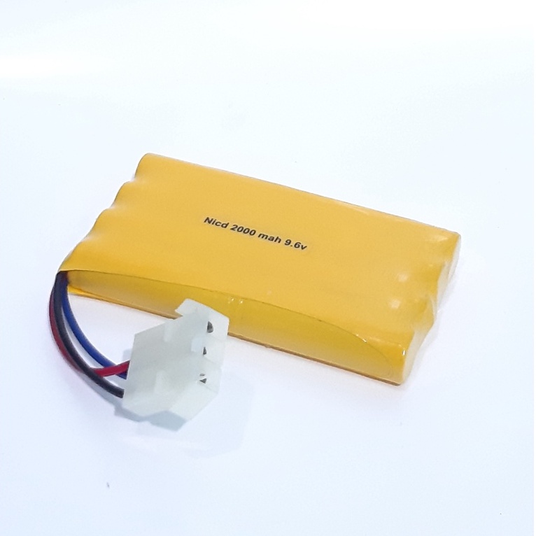 Batterai RC 8AA Ni-Cd 9.6volt - 2000mAh Model Susun Tumpuk Socket Putih 3pin