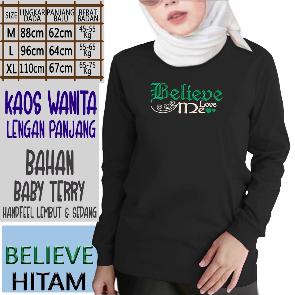 JESETA Kaos Wanita Lengan Panjang / Kaos Sweatshirt / Atasan Wanita / Atasan Wanita Lengan Panjang