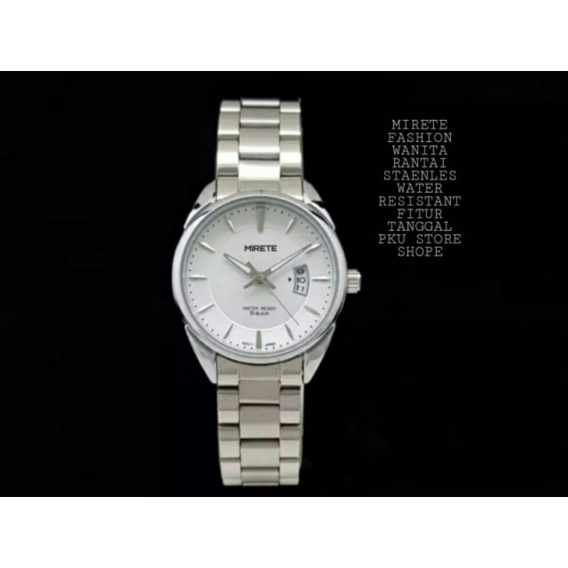 JAM TANGAN WANITA IMPORT FITUR TANGGAL TALI RANTAI STRAP STAINLIS STEL TAHAN AIR JAM TANGAN WANITA ANTI AIR JAM TANGAN WANITA BULAT JAM TANGAN KASUAL WANITA BESST SELLER