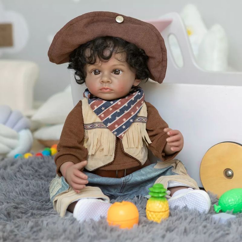 Spesial Boneka Reborn Bayi Full Silikon Cowok Premium cowboy indian series 55 cm