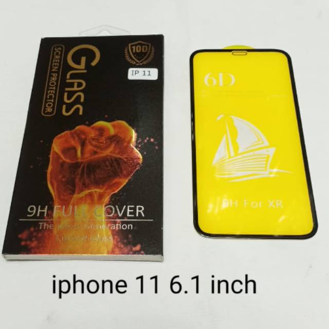 Tempered glass 6D iPhon 11 6.1&quot; anti gores kaca full layar full lem screen guard