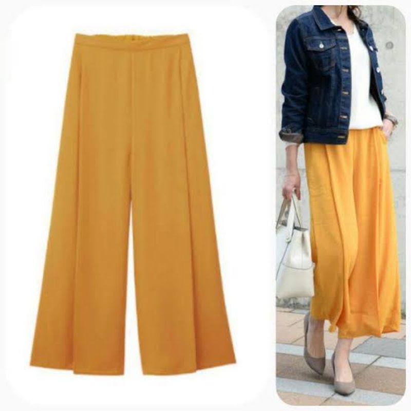 UNIQLO GU KULOT PANJANG ORIGINAL-Pallazo-mustard