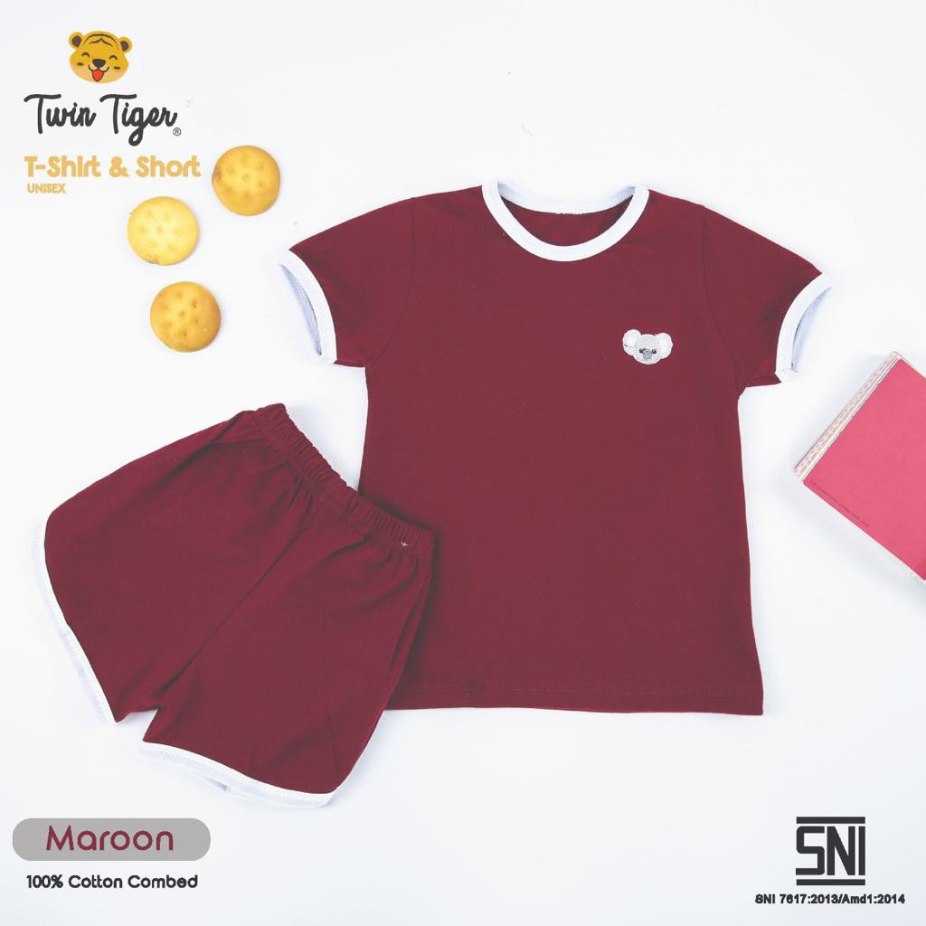 Twin Tiger Baby - Setelan Kaos Anak Baju retro tshirt and Short 0 - 5 tahun