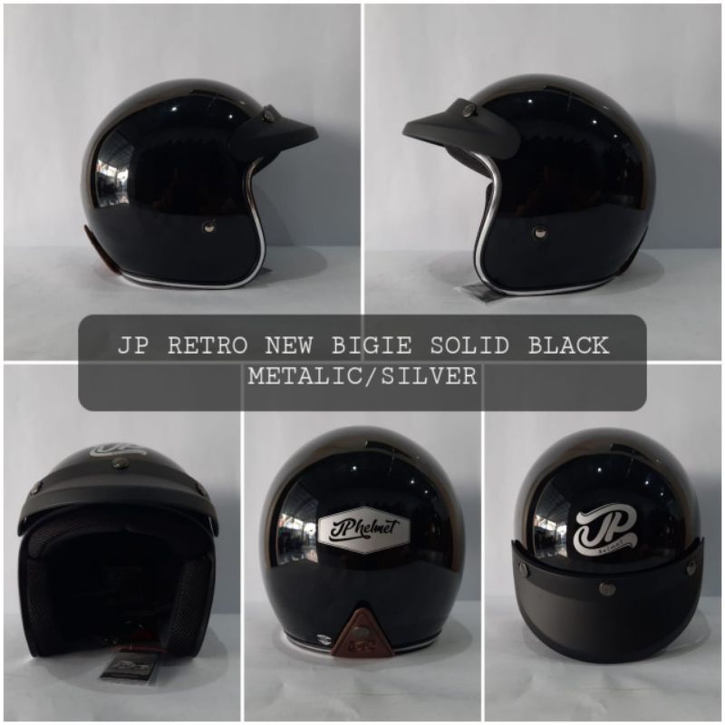 HELM BOGO JPX_JP NEW BIGIE_SOLID - BLACK METALIK + KACA