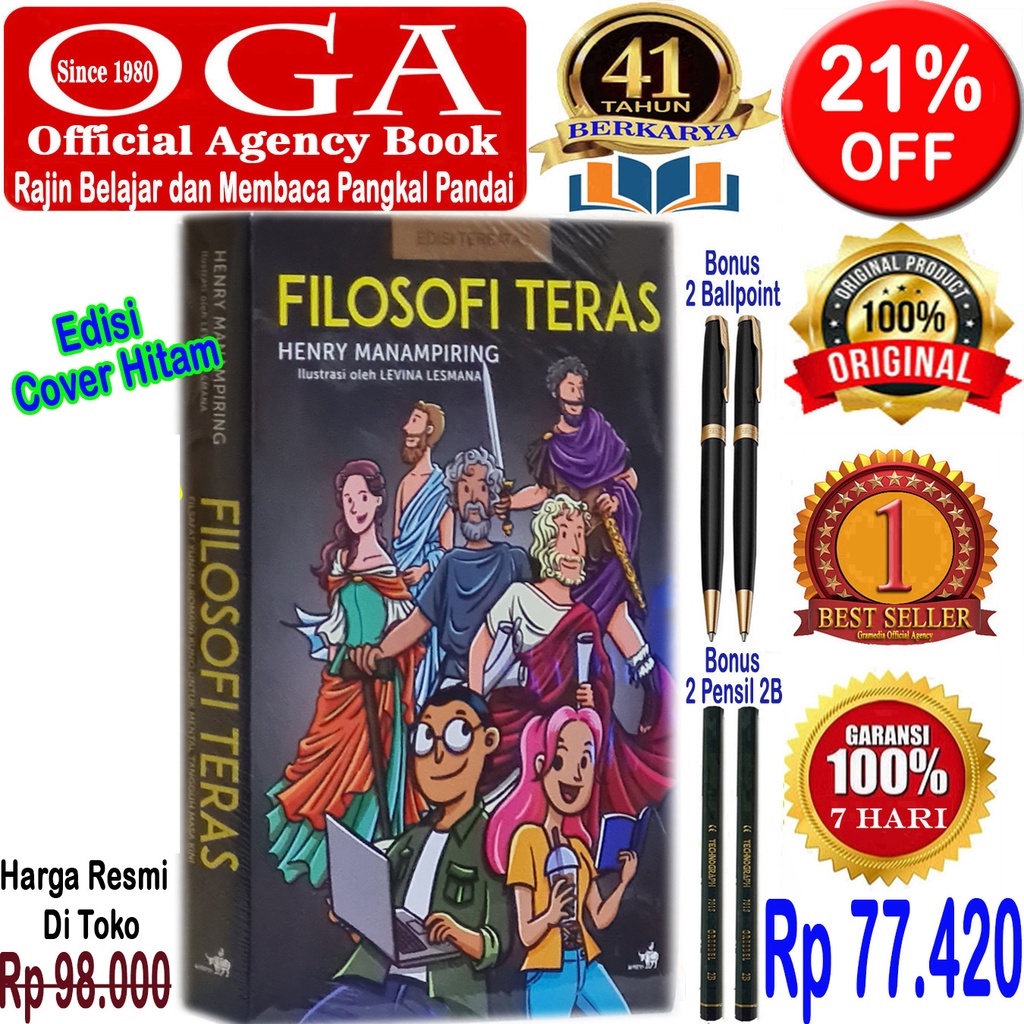 Filosofi Teras Cover Hitam - Herry Manampiring - original & Segel