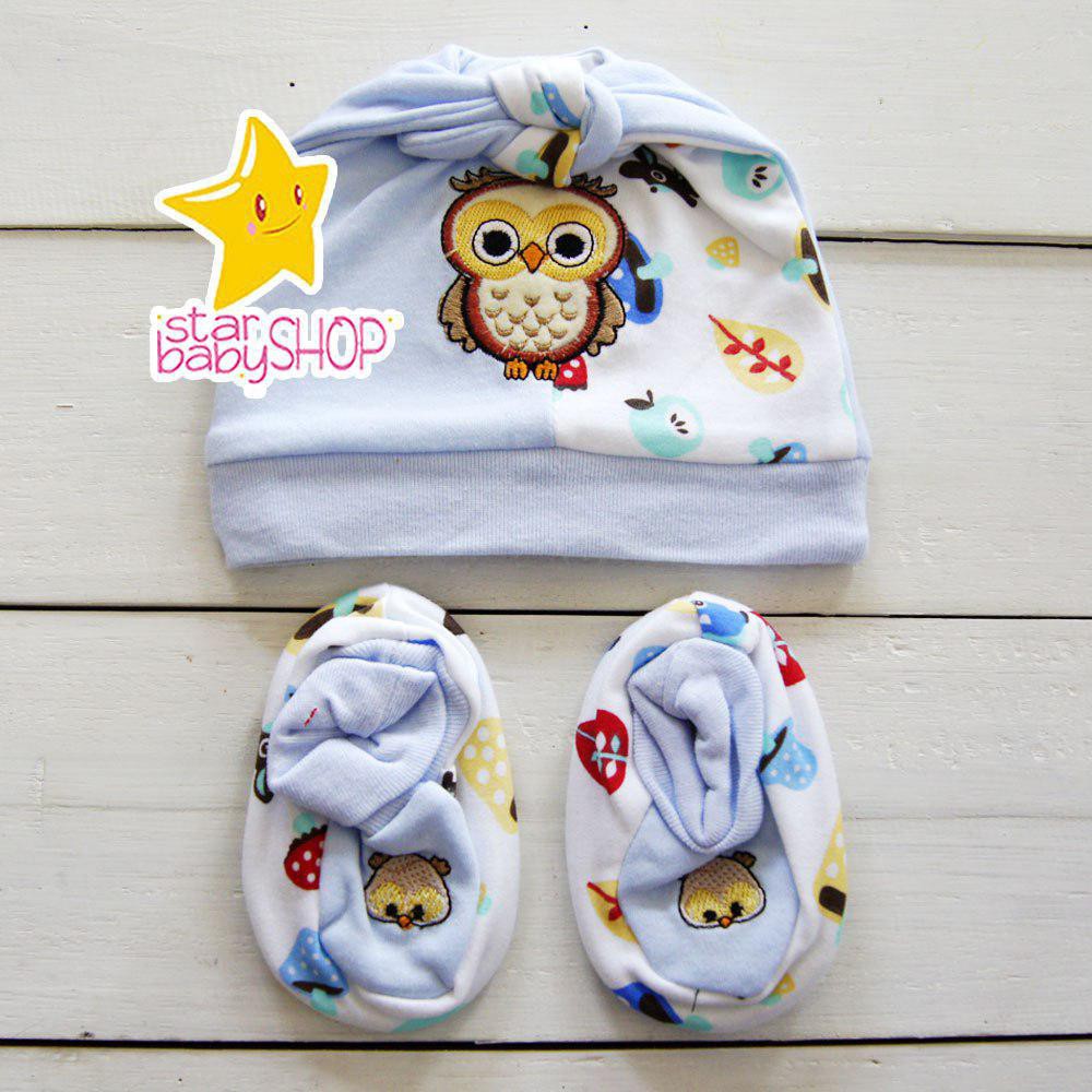 Topi Kupluk Bayi Newborn | Topi Kupluk Kaos Kaki Sepatu Bayi Newborn | Topi Kaos Kaki Bayi 0-6Bulan 