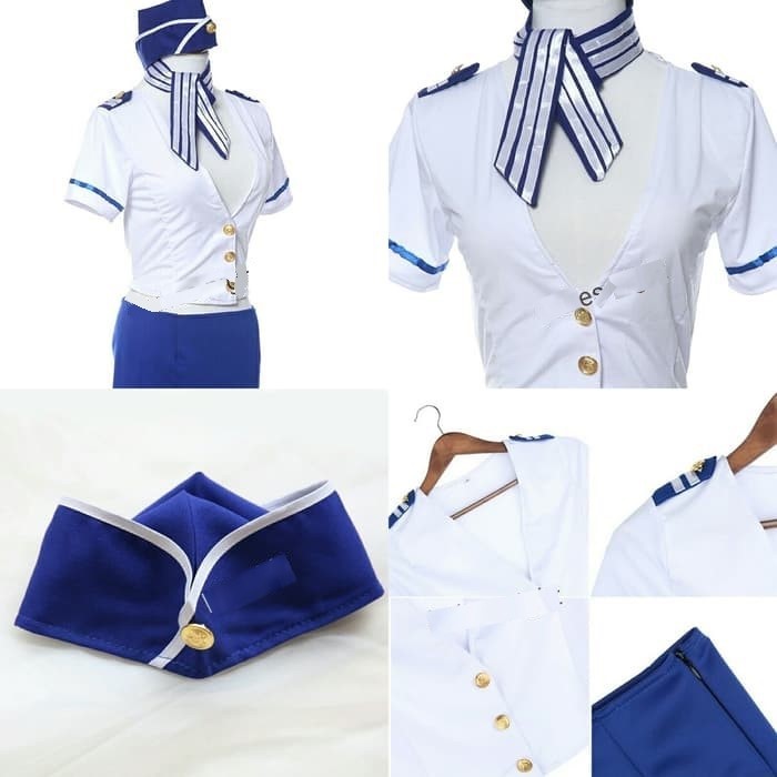 Set Baju Tidur Sexy Import Cosplay Lingerie Pramugari Flight Attendand Awak Pesawat