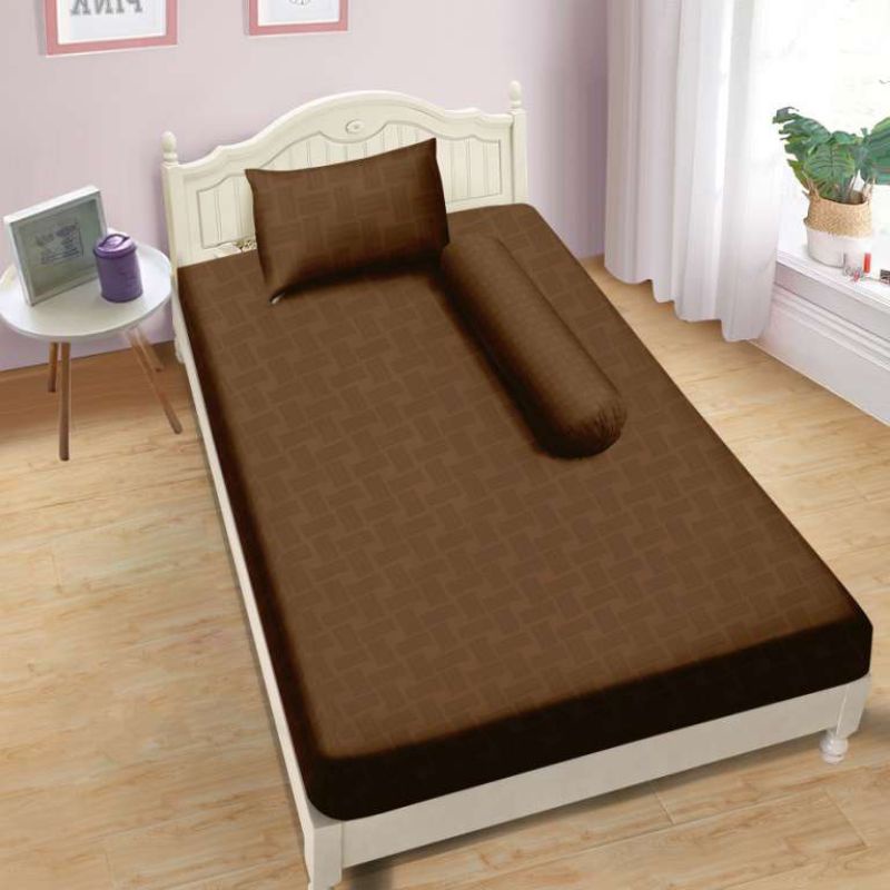 Sprei Aloha Polos Emboss Lady Rose Single ukuran 120x200 Motif Coffee