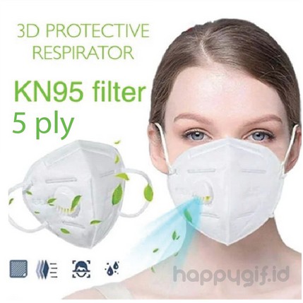 Masker KN95 Respirator N95 Filter Mask 5 PLY Medical Grade