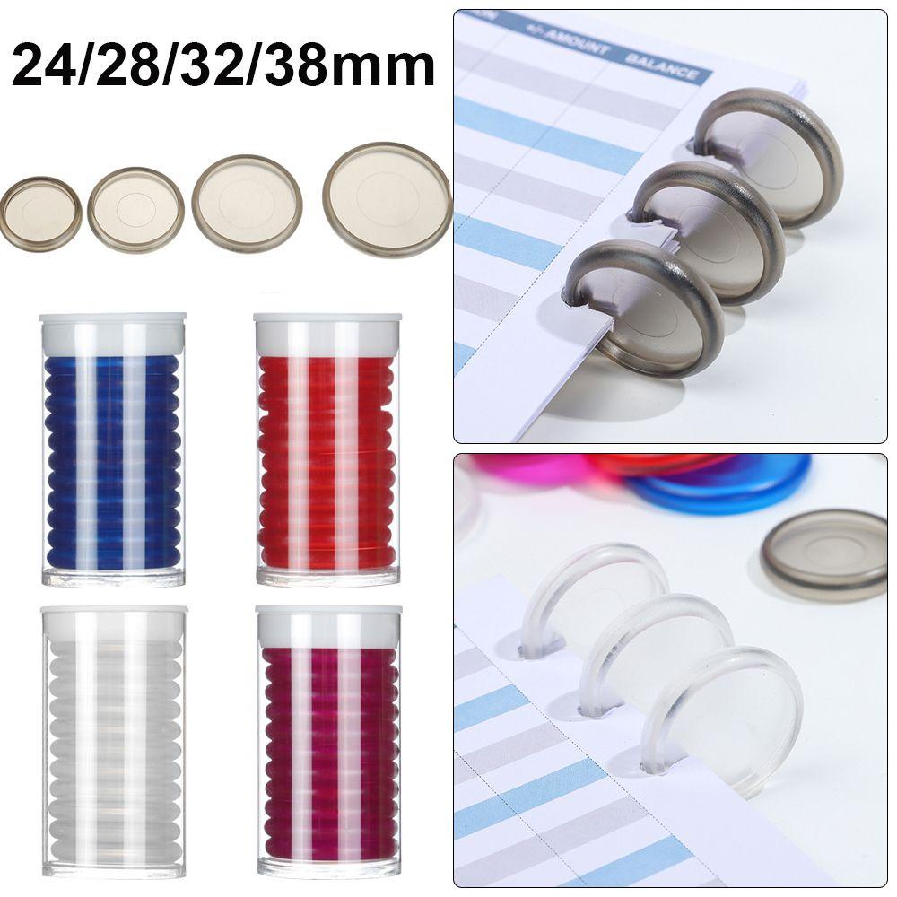 SOLIGHTER 11Pcs/set|24/28/32/38mm Multi-function Loose Leaf Binder DIY Craft Notebook Binder Rings Mushroom Hole Binding Buckle Binding Disc Useful Hoop Keychain Circle Scrapbook Clips/Multicolor