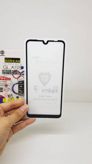 KOREAN Tempered Glass Redmi 7 6.26 inchi FULL SCREEN Guard TG 5D Xiaomi Redmi 7 FULL GLUE Anti Gores