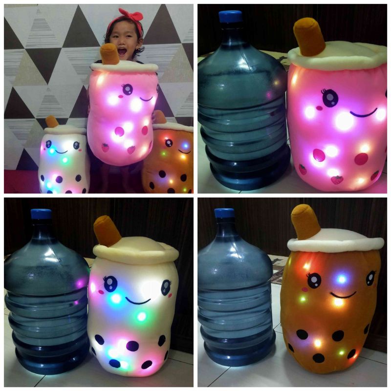 Boneka Boba Milk Tea JUMBO LED Berlabel SNI