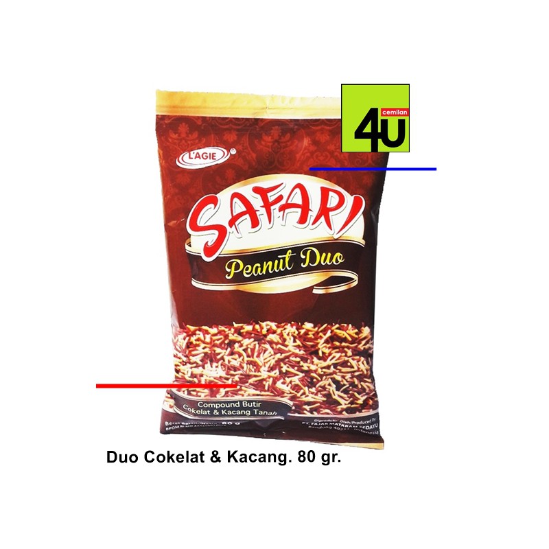 

L'AGIE Safari - Peanut Duo - Meses Coklat Kacang - 80 gr