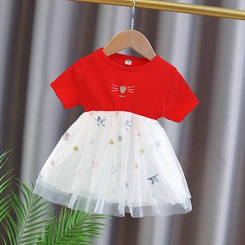 Baju anak cewek lengan pendek Rok tutu Gaun anak Perempuan Motif K2