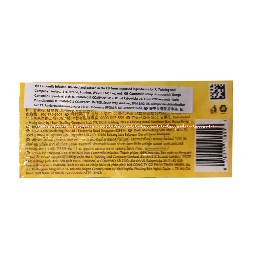 Twinings Of London Pure Camomile Infusion 25pcs Teh Herbal Infusion Teh Import Twining Camomil Kamomile