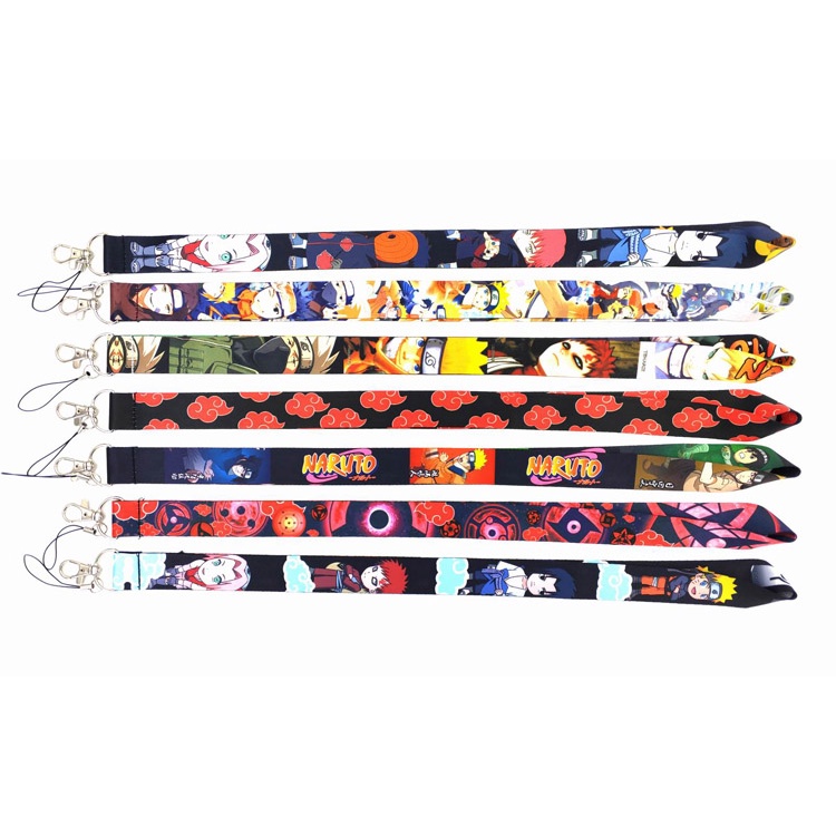 Tali Lanyard Leher Motif Anime Naruto Untuk Gantungan Kunci / Handphone