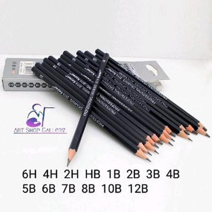 Set Pensil Sketsa Drawing Graphite Pencils Charcoal 14 Pcs