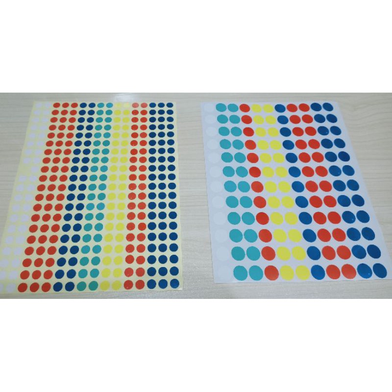 

Sticker stiker label bulat warna warni color dot T&J