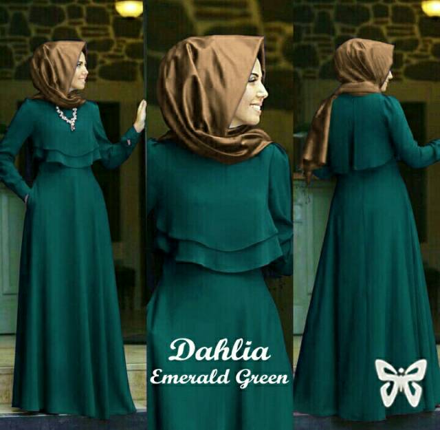 HOPYLOVY - Gamis Wanita Dahlia Maxi bahan Jersey Tanpa Pashmina