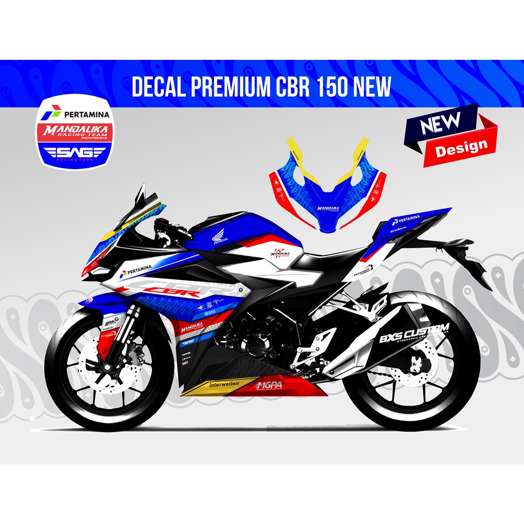 STICKER DECAL FULL ALL NEW CBR 150R LIVERY MANDALIKA RACING TEAM SAG STIKER DECAL CBR