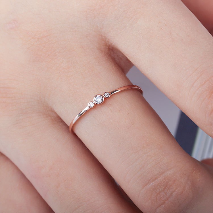 Cincin Simple Sterling Silver Hias untuk Wanita / Perhiasan Wanita Cincin Wanita Mini 15 Variasi