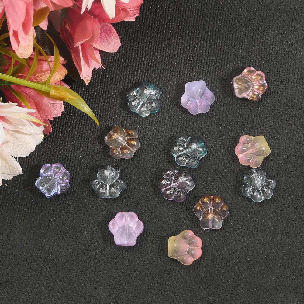 10pcs/pack 13x14mm Cat Claw Beads Loose Spacer Glass Beads Charms Connector for Bracelet Necklace For DIY Handmade accessories