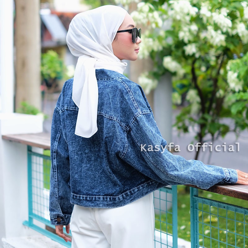 VEKSA JAKET CROP JEANS OVERSIZE POCKET