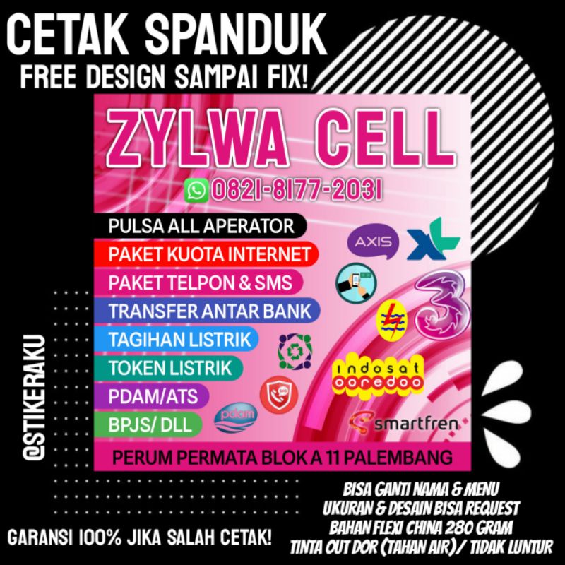 Spanduk Konter Bisa Ganti Nama dan Menu