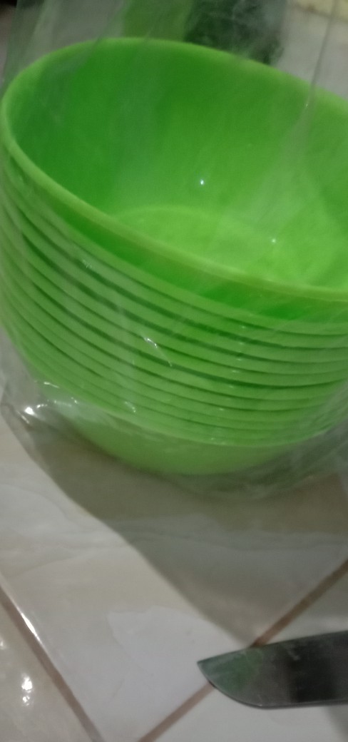 12pcs Mangkok Happy L Besar 16,5cm Kobokan Sayur Sebaguna