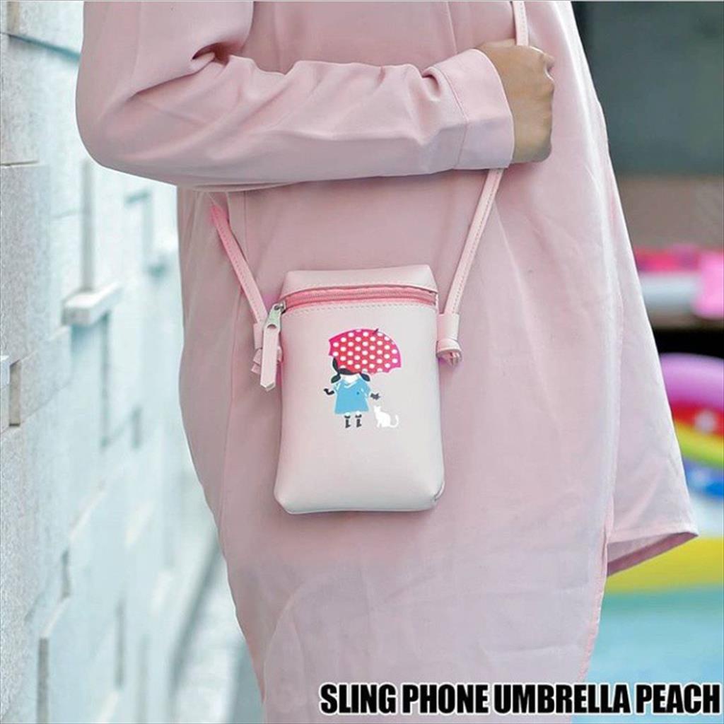 YA 407 - Tas Wanita Sling Phone Umbrela Cat Cute