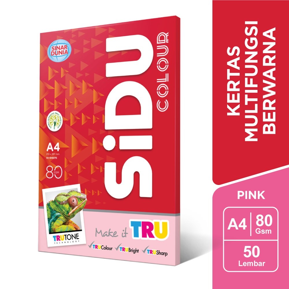 

SiDU Kertas Fotocopy Berwarna Pink 80 GSM A4 - SDU CLR 80 A4 170 50