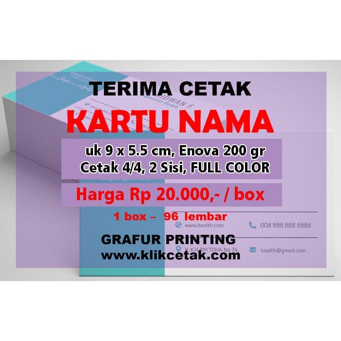 

Baterai Alkaline - Tinta Stempel - Plastik Wraping Kartu Nama, Free Template Enova 200Gr Cetak 2