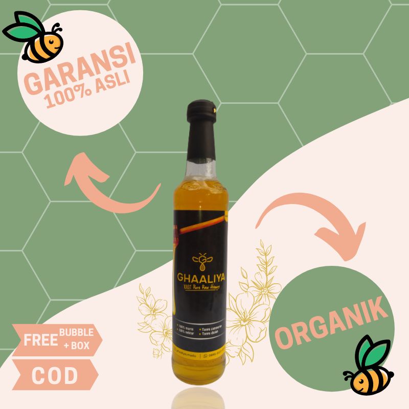 

Madu Murni Asli 600gr Ghaaliya Nektar Bunga Randu 100% Alami Pure Natural Raw Honey