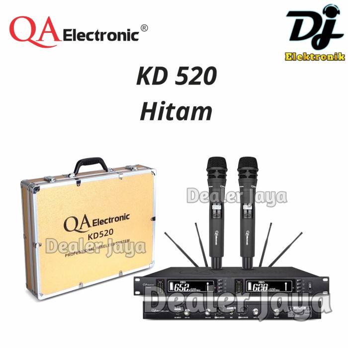 Mic Wireless RDW QA Electronic KD 520 - 2 mic (Hitam)