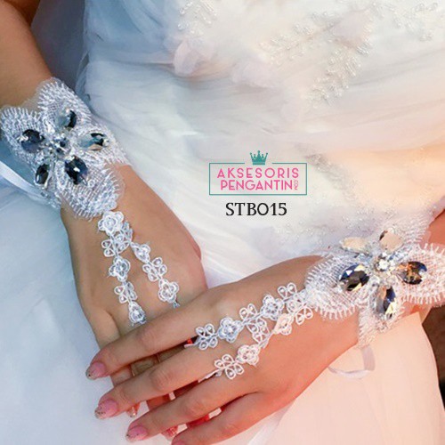 [SIAP KIRIM] WEDDING GLOVES AKSESORIS PENGANTIN SARUNG TANGAN PESTA BROKAT STB015