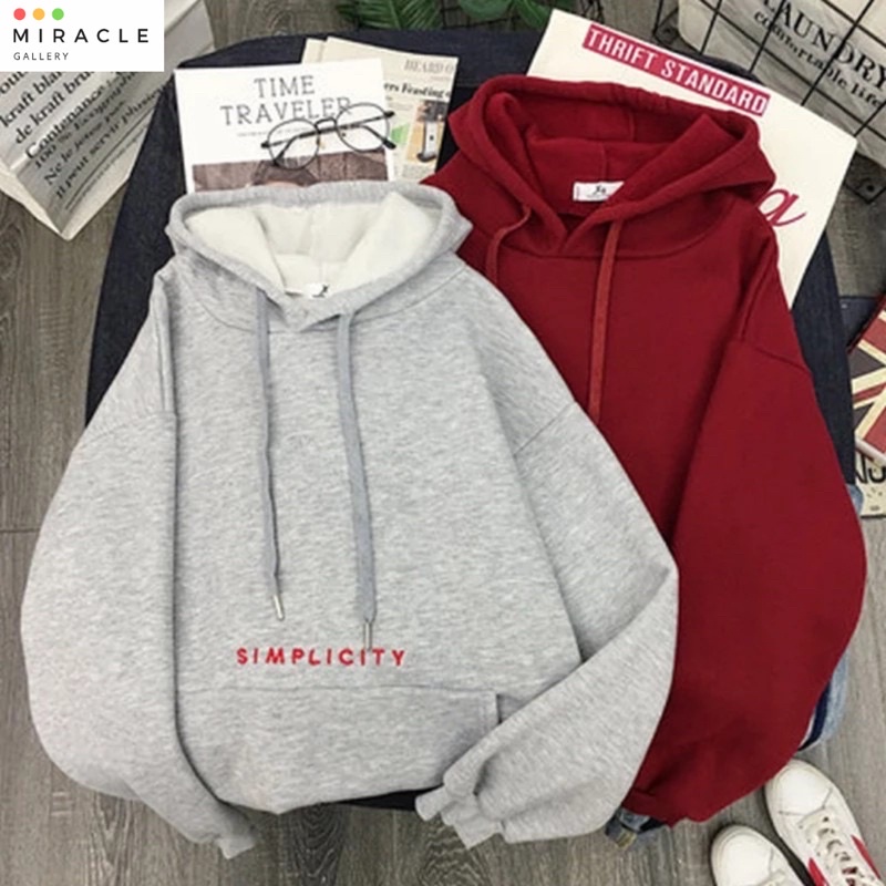 Sweater Hoodie Couple / Jaket pasangan SIMPLICITY COUPLE Bahan Fleece Premium