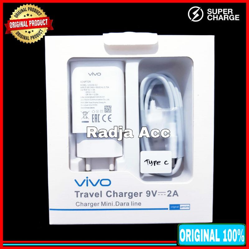 Charger Vivo V17 Pro V19 Z1x Original 100% Super Charge USB Type C