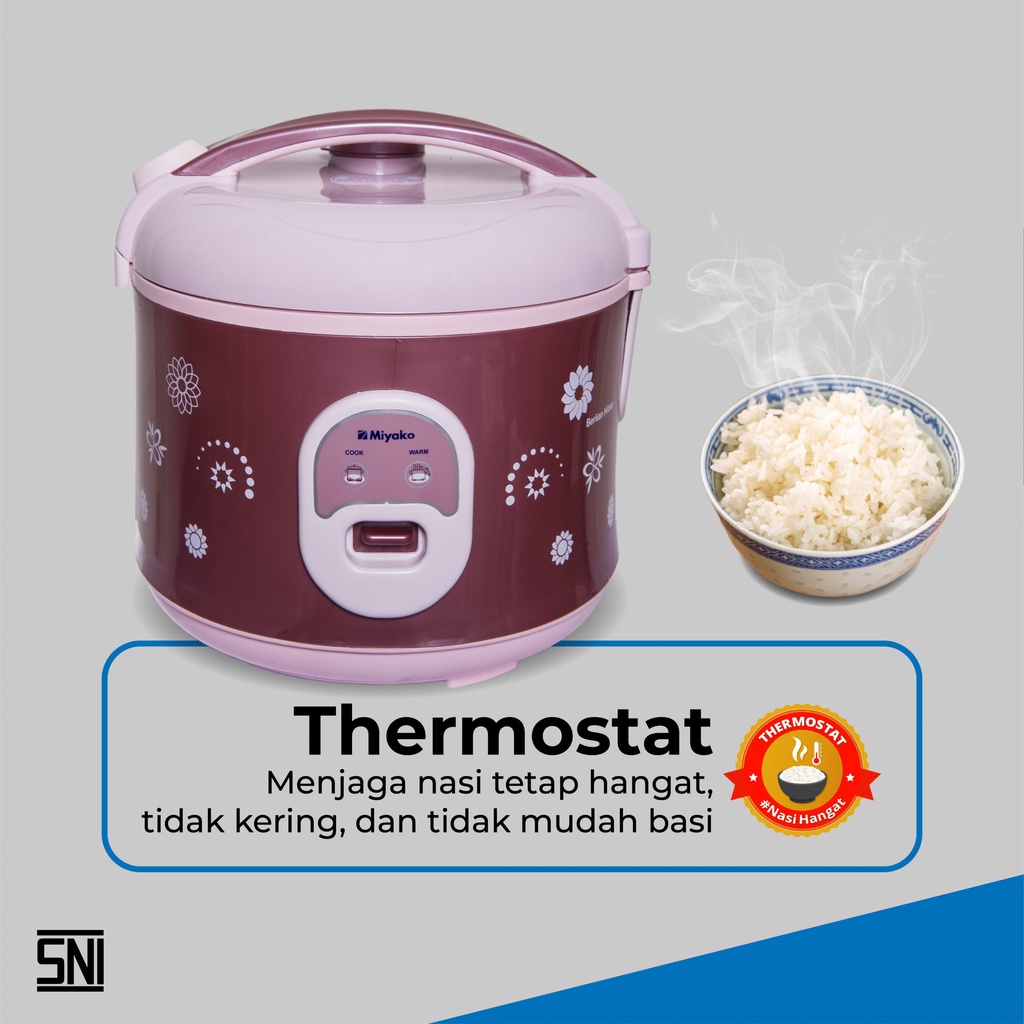 Miyako MCM18BHB Rice Cooker / Magic Com 1.8 Liter 3 in 1 Bonus Gelas Ukur dan Sendok Nasi