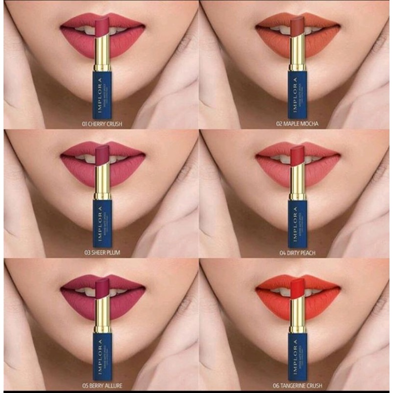 (BPOM) IMPLORA INTENSE MATTE LIPSTICK 6 VARIAN WARNA