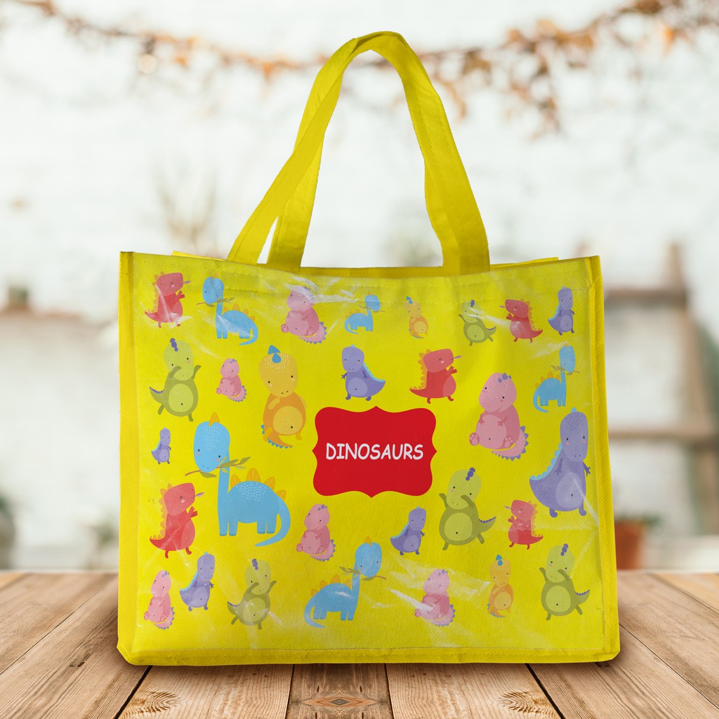 Tas Ultah / Tas Ulang Tahun / Goodie Bag Dino Kuning | Shopee Indonesia