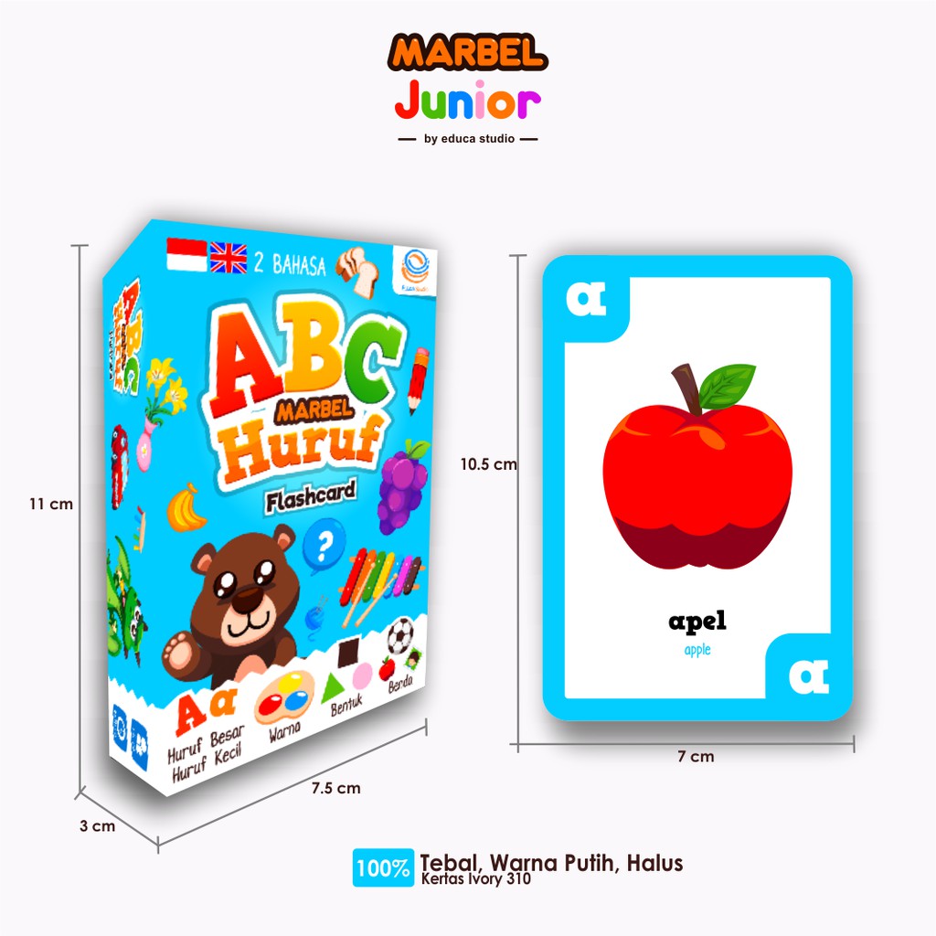 Marbel FLASHCARD HURUF ABC - Kartu Bayi Pintar - Belajar Alphabet Dan ...