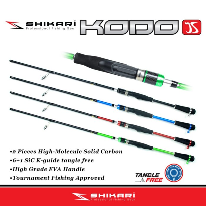 Joran Spinning Shikari Kodo JS ujung carbon solid - Hitam 165 8-17
