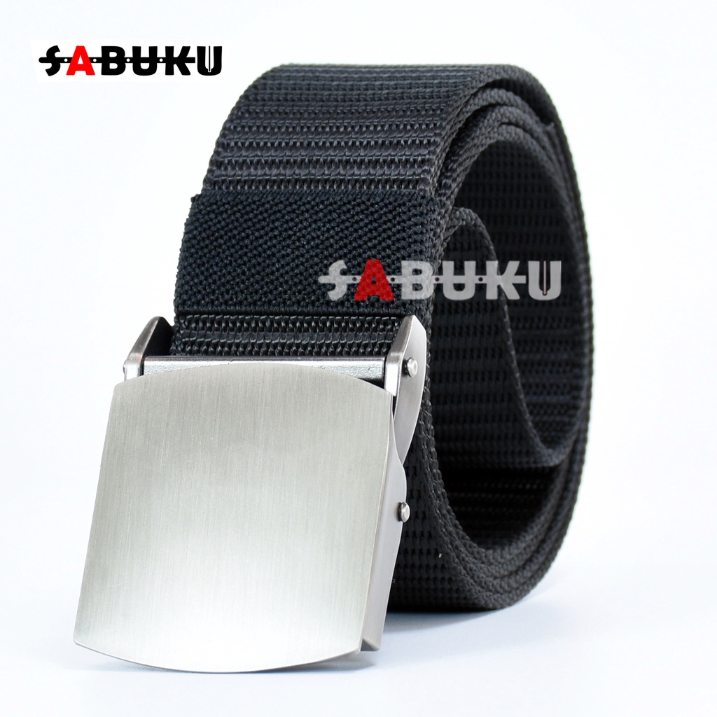 Ikat Pinggang Pria Canvas Nylon Sabuk Pria Logam Besi Metal Buckle Men Belt - 164