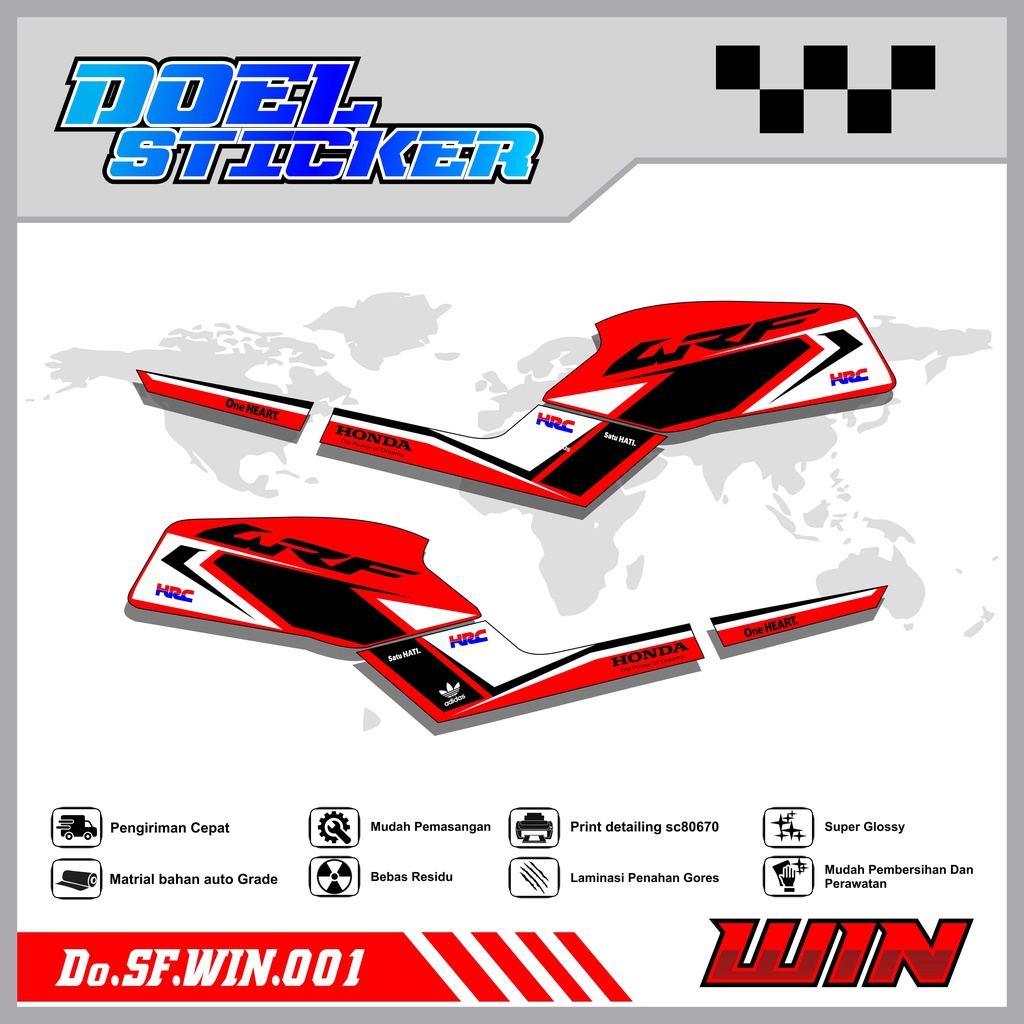 STICKER STRIPING WIN 100 - STICKER STRIPING LIST VARIASI HOLOGRAM , CROME WIN 100 DOEL 001