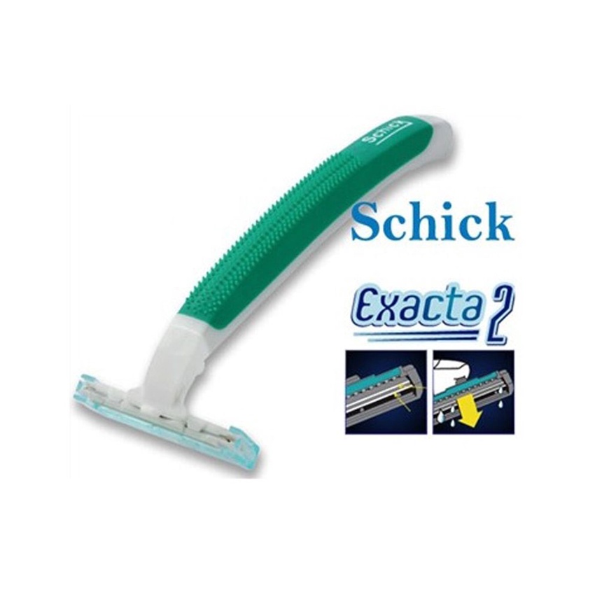 [CS] Cukuran SCHICK Exacta 2 Sensitive 2 + 1 Hijau - Alat Pisau Cukur isi 3