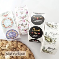 

roll sticker segel label bulat thank you for order online shop | tulisan terima kasih stiker packing olshop packaging