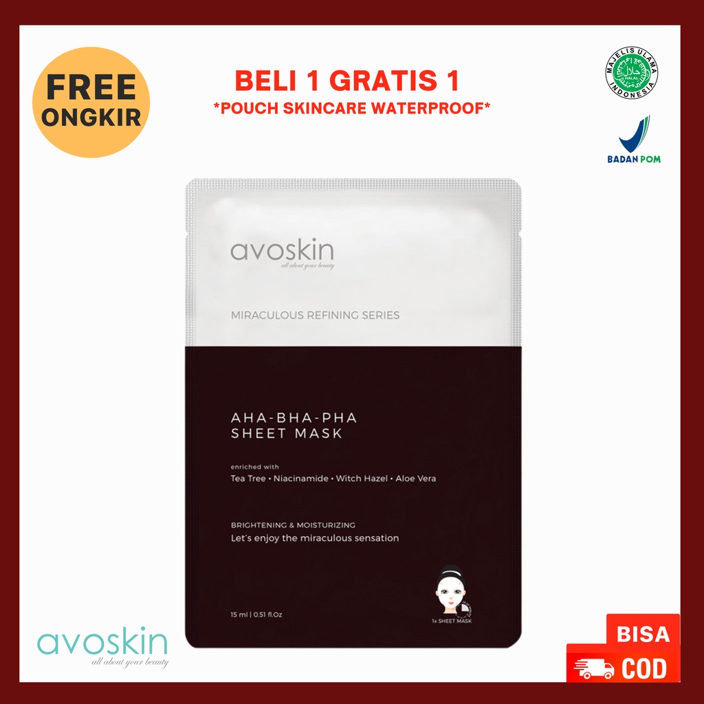 AVOSKIN Miraculous Refining AHA+BHA 15gr / Retinol Sheet Mask 15gr