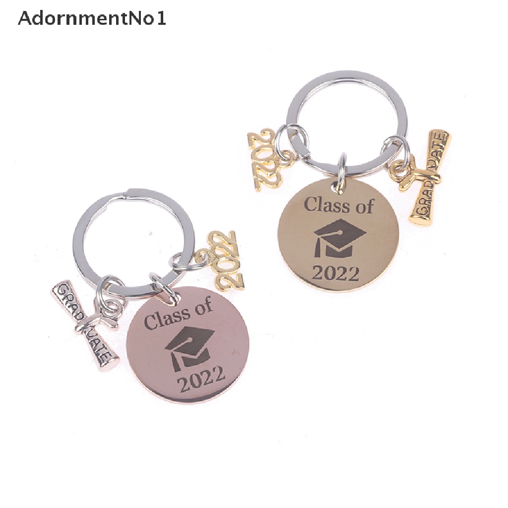 (AdornmentNo1) Gantungan Kunci Stainless Steel Motif Graduate 2022 Untuk Souvenir