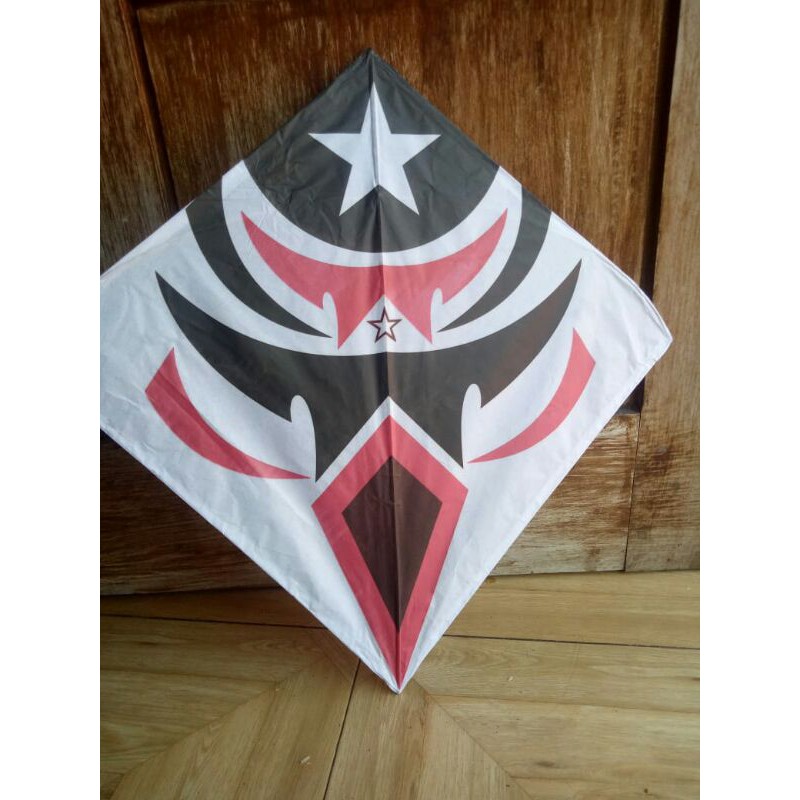( minimal order 20 biji ) Layangan Super Seot Kertas Motif Ukuran 52-54 cm Arku Sedang Keras Layang 